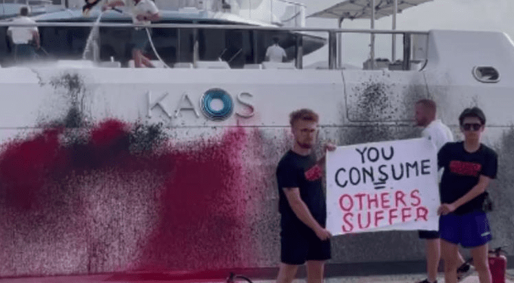 Climate Activists’ Protest Targets Billionaire’s Yacht, Jet, and Supercar in Ibiza!