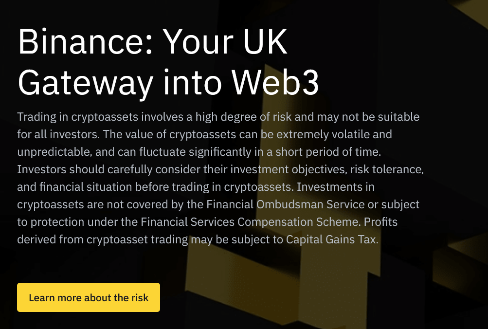 Binance launched compliant website for UK clients