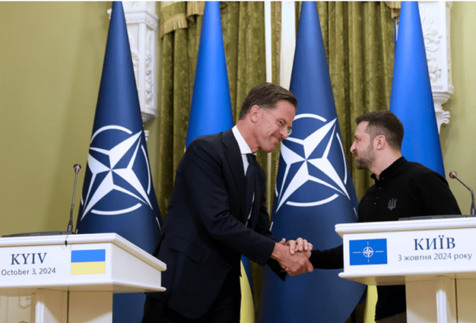 NATO Secretary General Mark Rutte with Ukrainian President Volodymyr Zelenskyy in Kyiv